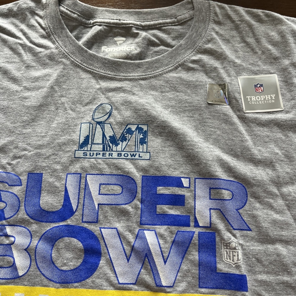Los Angeles Rams Fanatics Super Bowl LVI Champions T-Shirt Size X-LARGE XL NWT - Picture 2 of 6